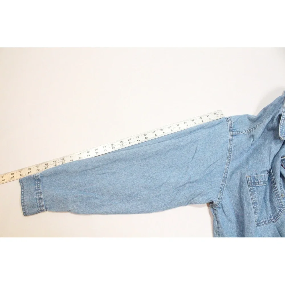 Levis Red Tab Denim Shirt Mens L Light Wash Long Sleeve Button Down 60560-1316